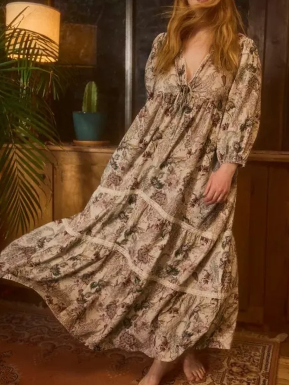 Festi by Torrid Boho Floral Tiered Maxi Dress, SZ 00X, EUC